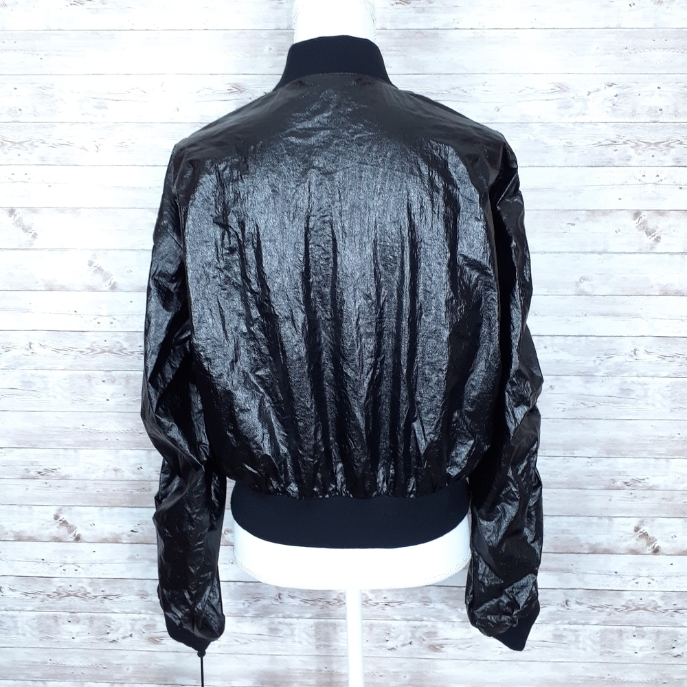 DKNY Womens Jacket M Ruched Sleeve Nylon 804 - Picture 5 of 7